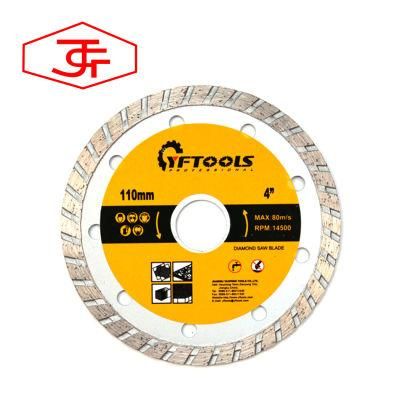 Factory Direct Sales 110mm Turbo Diamond Saw Blade for Cutting Stone/Granite