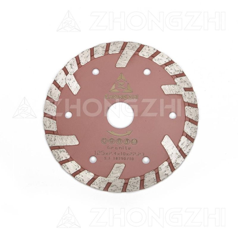 Diamond Sintered Turbo Rim Blade with Protecting Teeth for Granite