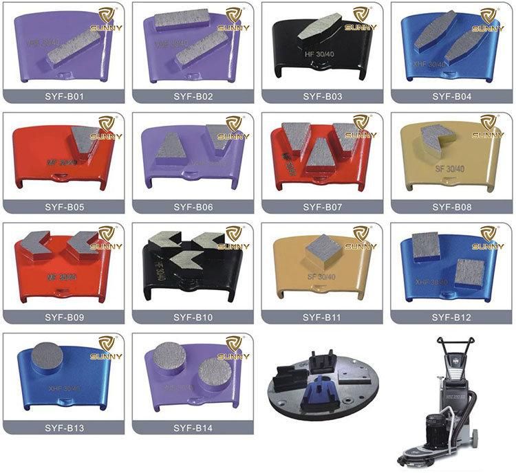 HTC Grinding Shoe with Double Bars Segment for Concrete Tools