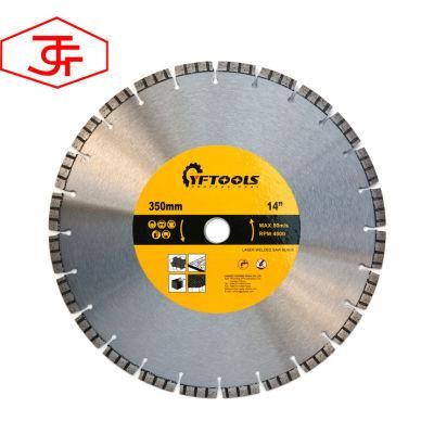 350mm Laser Welded Diamond Cutting Tool Granite Stone Saw Blade