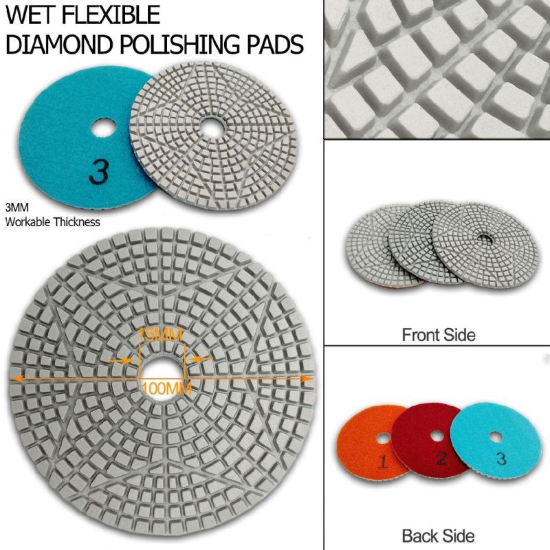 Flexible Diamond Polishing Pads Sanding Disc Three-Step for Marble