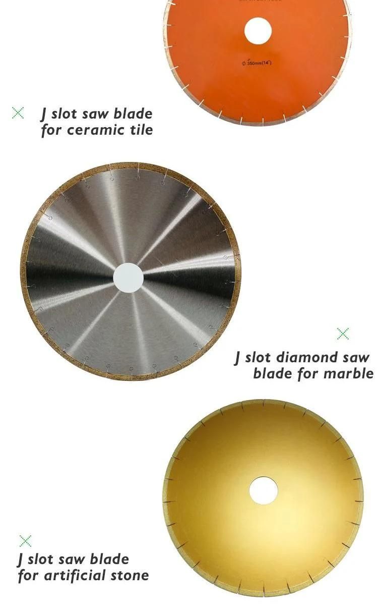 D300 Excellent Diamond J Slot Saw Blade for Edge Cutting Good Continuity Effectively