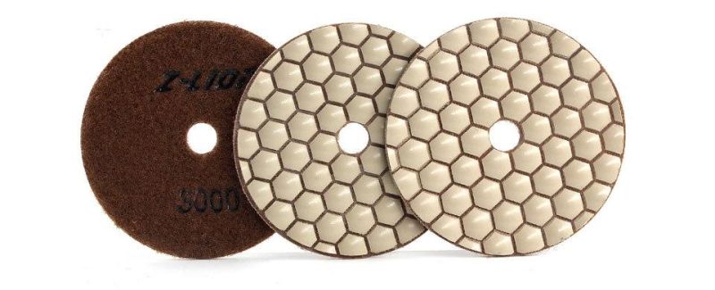 4" Diamond Resin Bond Honeycomb Dry Flexible Polishing Pad Tool for Stone