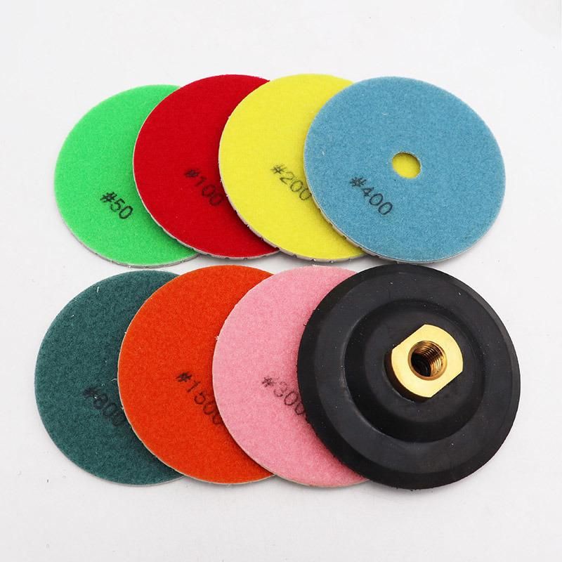 4" Professional Wet Diamond Flexible Polishing Pads for Granite Marble Ceramic