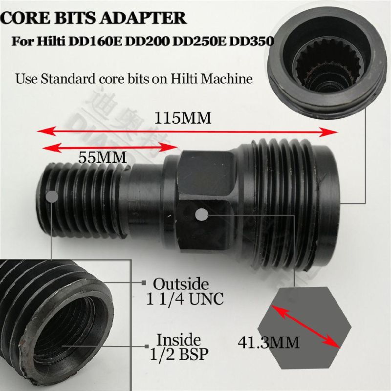 Quick Disconnect Male Spline to 1-1/4"- 7 Thread Hilti Core Drill Bit Adapter for Hilti Drill Machine Dd100