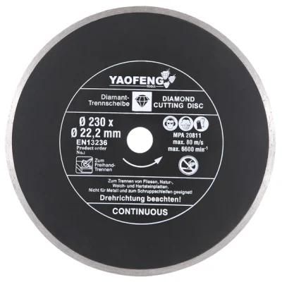 Continous Rim Diamond Saw Blade Wet Cutting