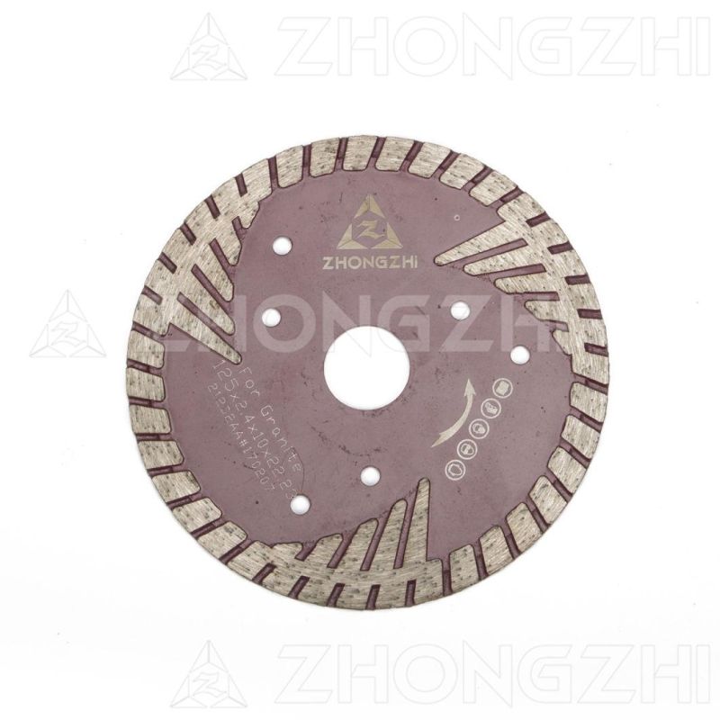 5′′ Diamond Sintered Bevel Turbo Blade with Protecting Teeth for Granite