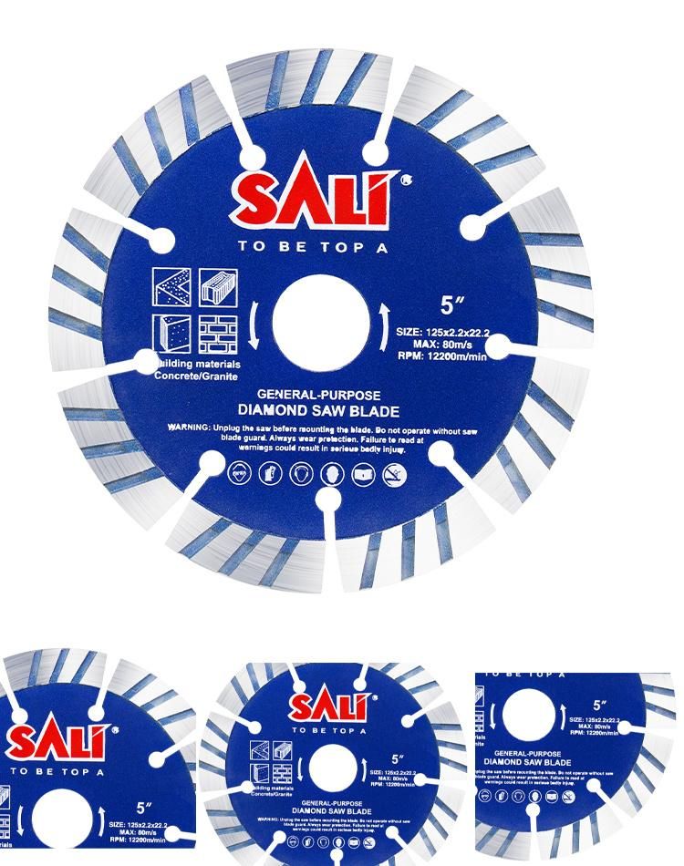 Sali 4.5inch 115*1.8*22.2mm High Quality Segment Turbo Diamond Saw Blade