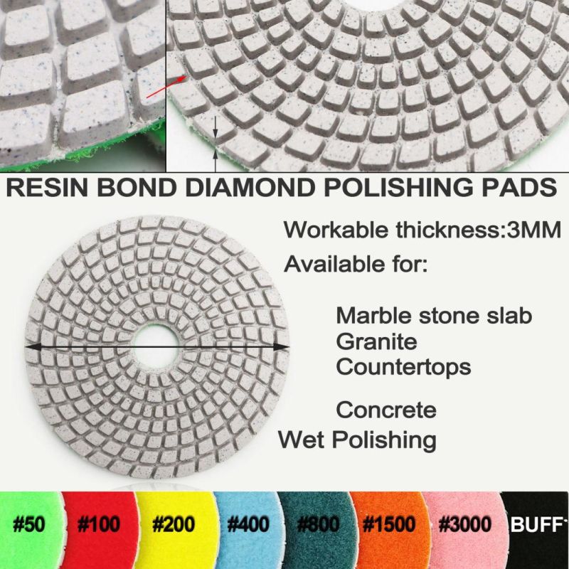 4" White Bond Polishing Pads for Marble & Granite