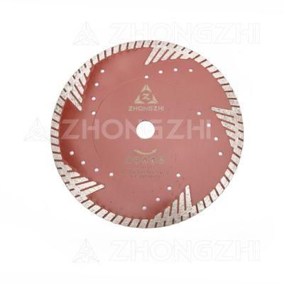 Diamond Sintered Bevel Turbo Blade with Protecting Teeth for Granite