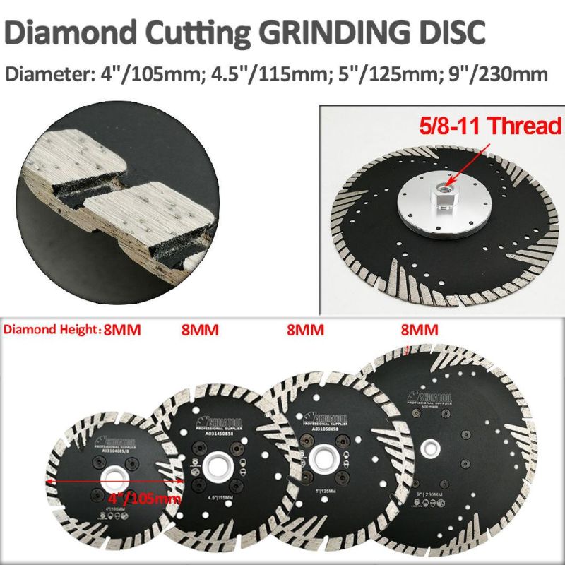 M14 Hot Pressed Diamond Turbo Blade with Slant Protection Teeth