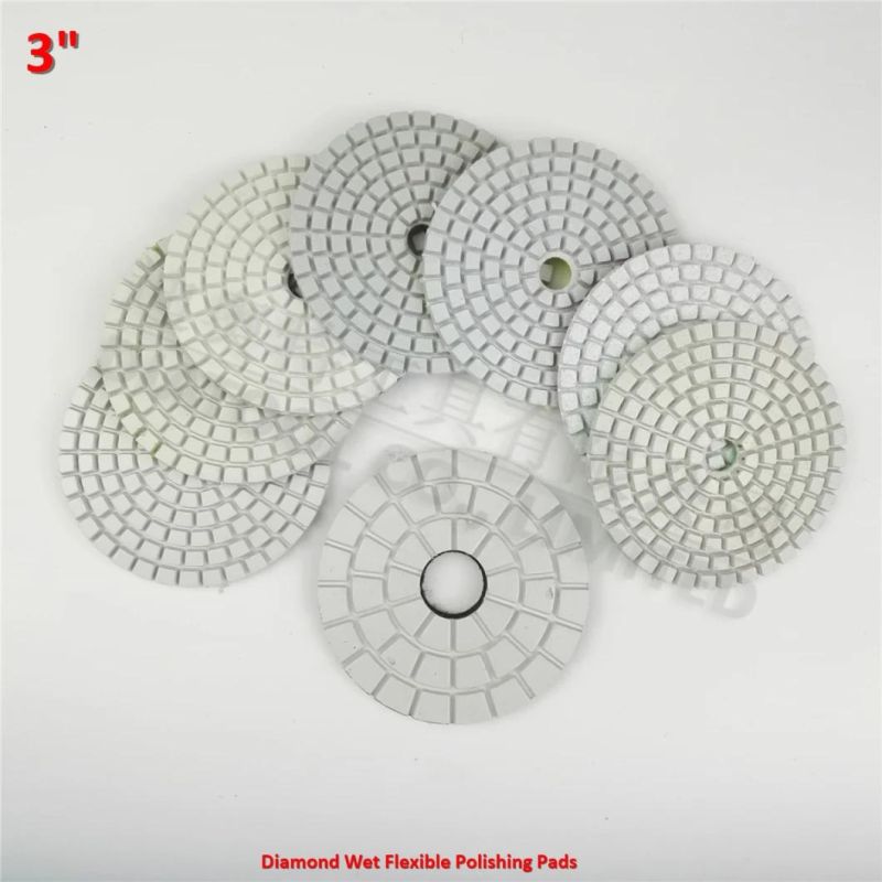 3"/80mm White Bond Wet Flaxible Diamond Polishing Pads for Marble & Granite