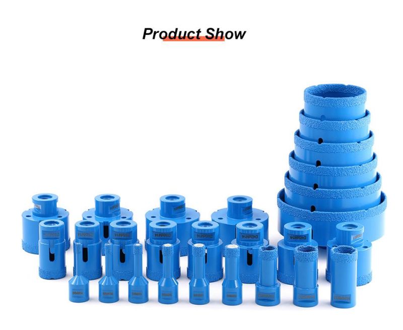 M14 Dry/Wet Vacuum Brazed Diamond Core Drill Bit for Stone/Granite/Marble/Ceramic/Angle Grinder