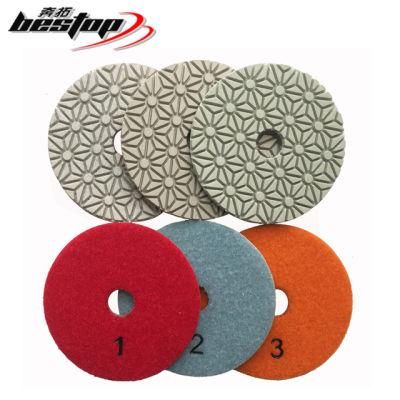 4 Inch Resin Bond Three Step Granite Diamond Pad for Polishing