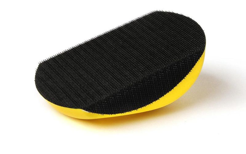 5" 6" Mouse Shape Yellow PU Foam Hook & Loop Backing Pad Holder Hand Polishing Pad