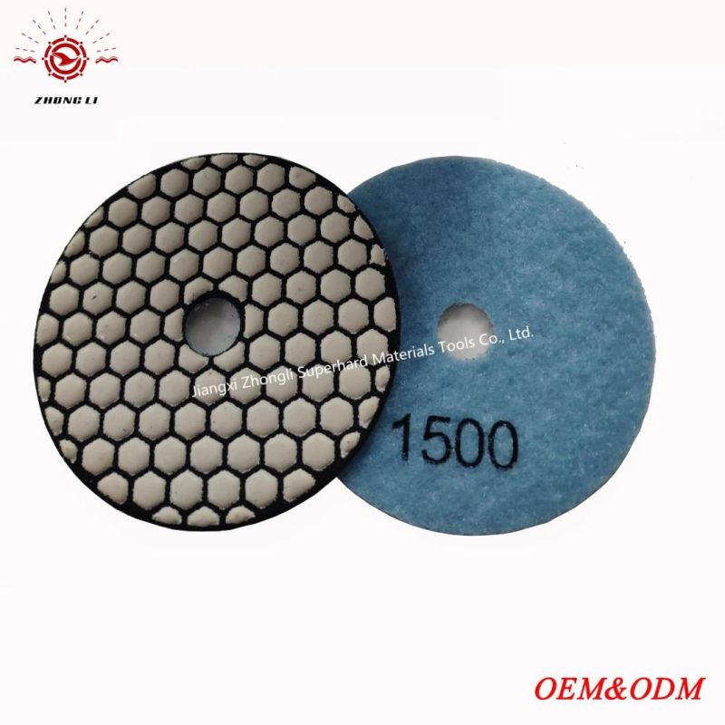 4 Inch Dry Diamond Flexible Polishing Pads Granite Marble Stone