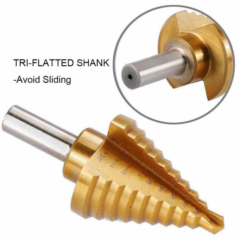 Step Drill Titanium Coated, Flute Straight