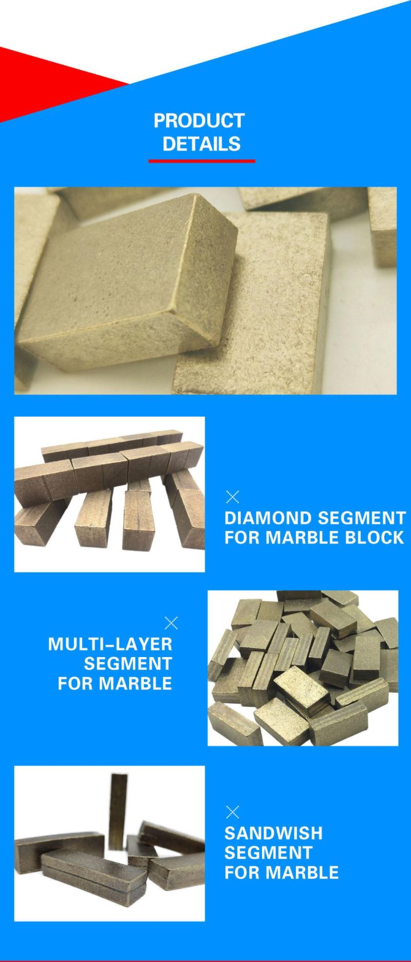 Linxing Top Quality Diamond Segment for Marble Block Cutting