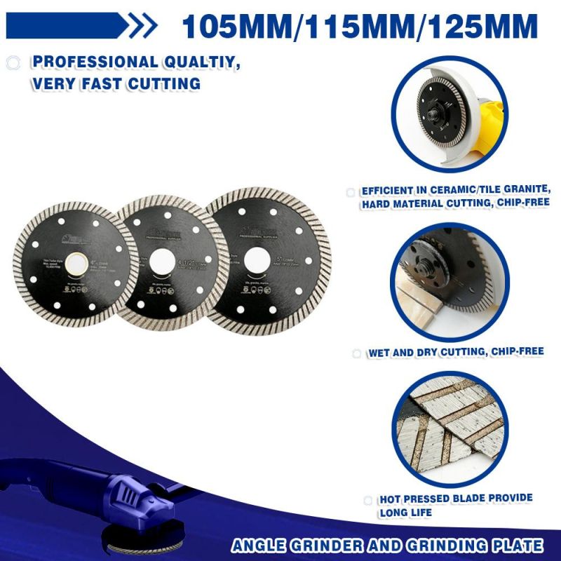 105/115/ 125mm Hot Pressed Superthin Turbo Diamond Cutting Disc Saw Blade