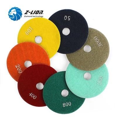 4inch Wet Diamond White Polishing Pad Buffing Grinding Wheel 50# - 3000#