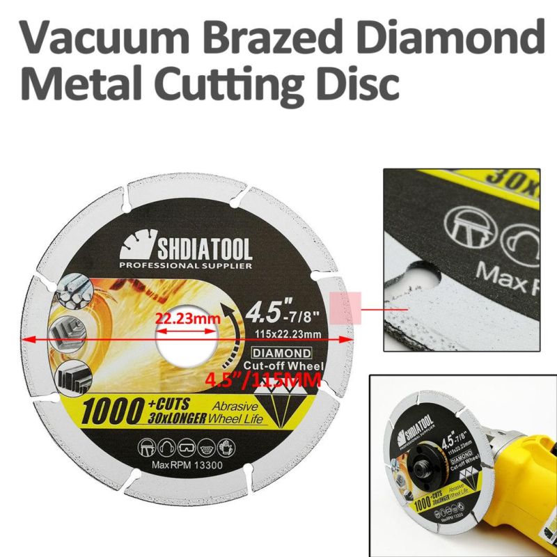 115mm Vacuum Brazed Diamond Metal Cutting Disc Cut Wheel Blade Cutting Steel Tube