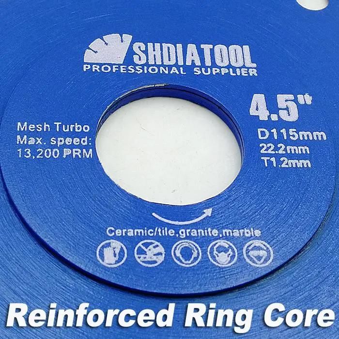 4.5" Hot Pressed Sintered Turbo Diamond Saw Blade Cutting Disc Ceramic Blade