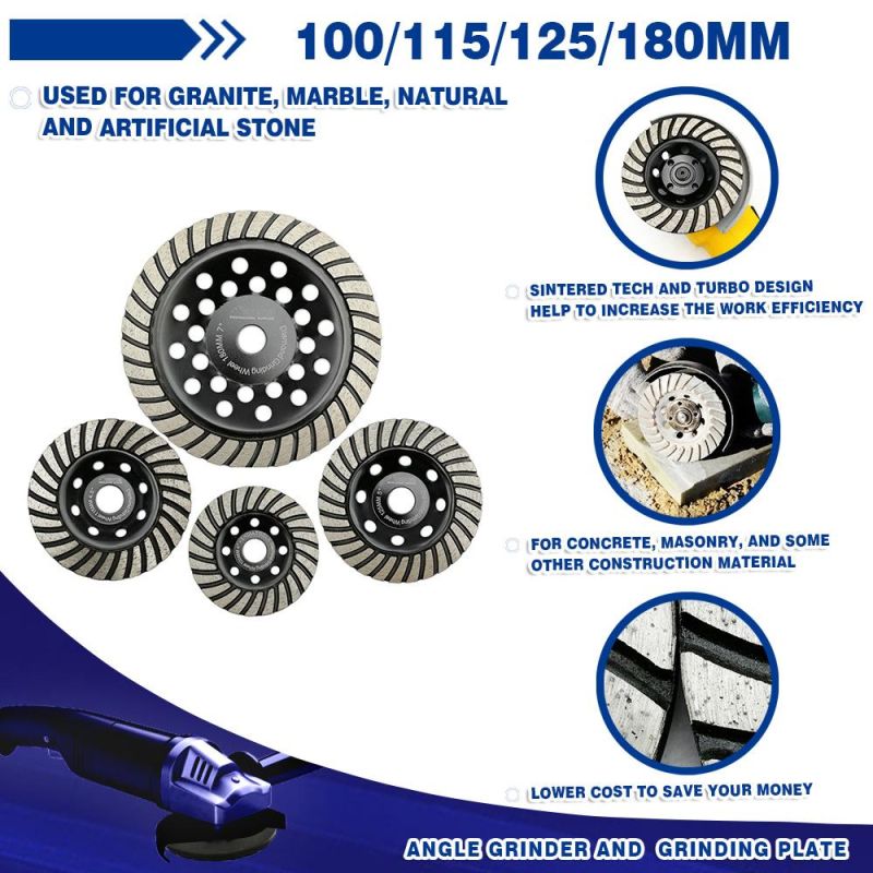 Wholesale Price Sintered Diamond Turbo Row Grinding Cup Wheel Concrete Masonry Grinding Disc