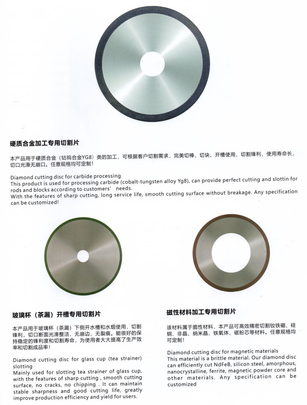 Metal Bonded Ultrathin Diamond Cutting Disc for Piezoelectric Crystal