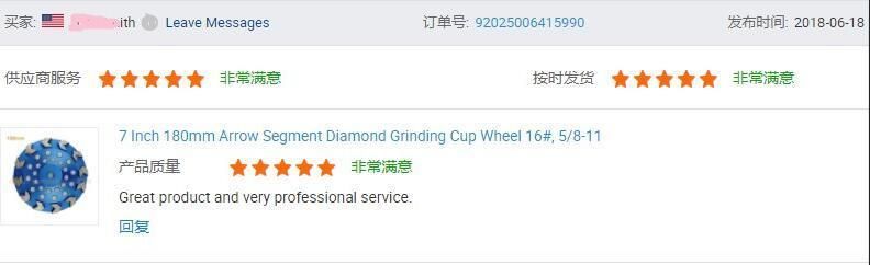 Medium Bond Diamond Grinding Wheel for Concrete Leveling and Grinding