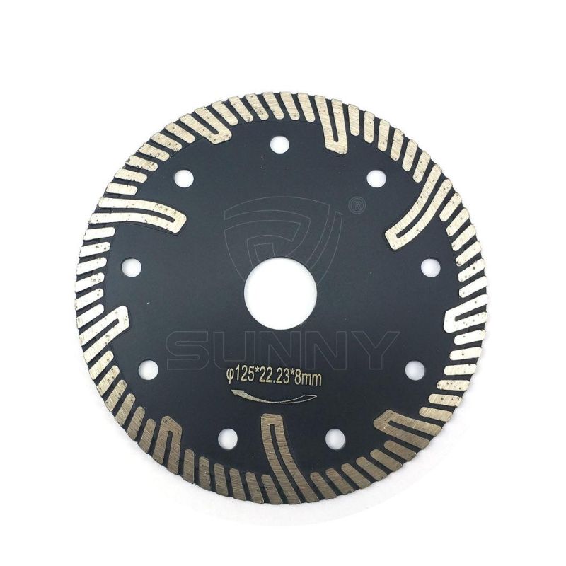 125mm Turbo Diamond Circular Saw Blade with Protective Teeth for Stone Cutting