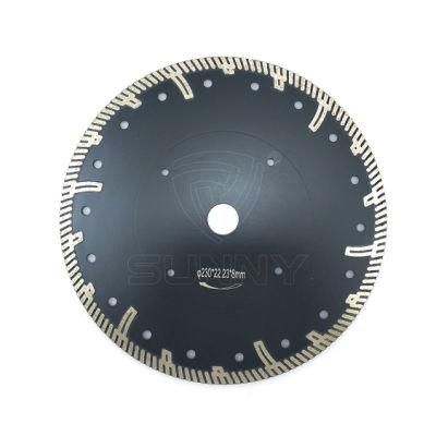 230mm Diamond Protected Teeth Turbo Blade for Granite Cutting