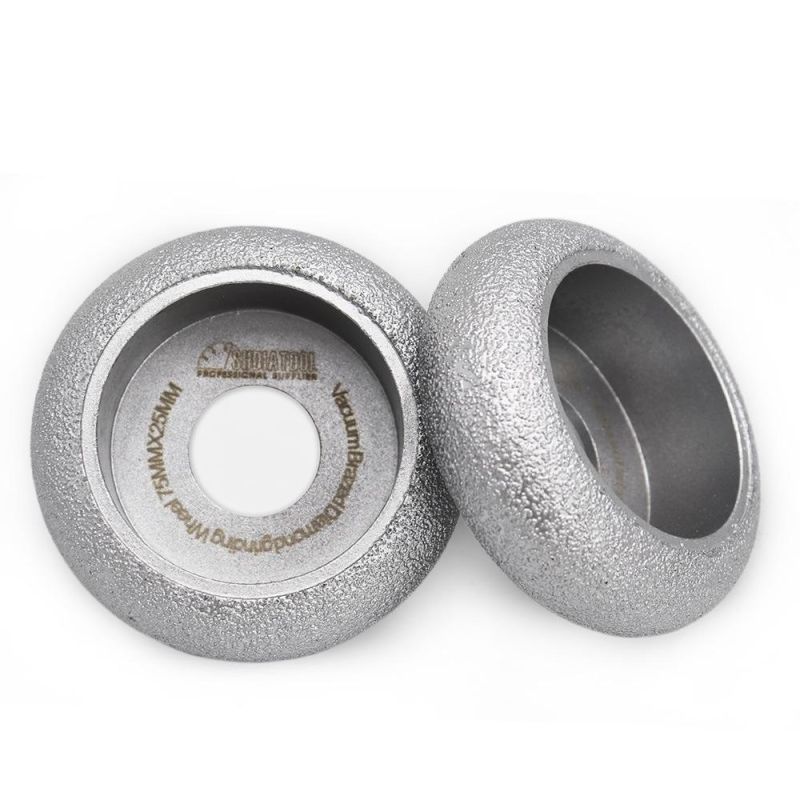 3"/75mm Vacuum Brazed Diamond Convex Wheel Profile Grinding Wheel for Marble Granite Quartz Ceramics Artificial Stone Glass