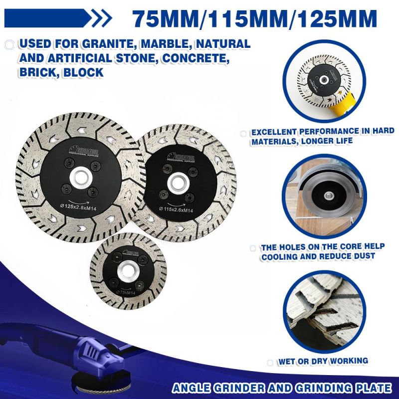 115mm M14 Diamond Cutting Grindng Disc Saw Blade Dual Blade