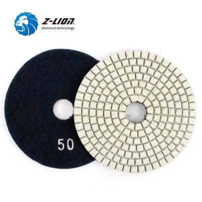 100mm Flexible White Wet Diamond Polising Pad for Granite Marble