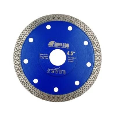 4.5&quot; Hot Pressed Sintered Turbo Diamond Saw Blade Cutting Disc Ceramic Blade