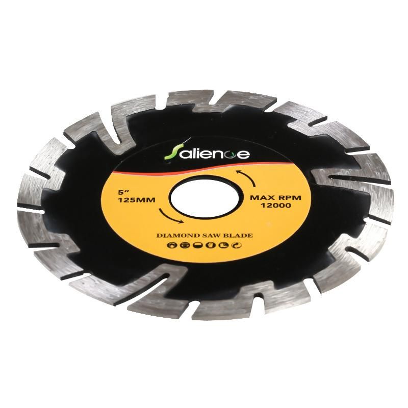 125mm 7 Inch Style Deep Teeth Diamond Circular Saw Blade with Productive Teeth for Dry and Wet Cutting Stone, Concrete, Granite