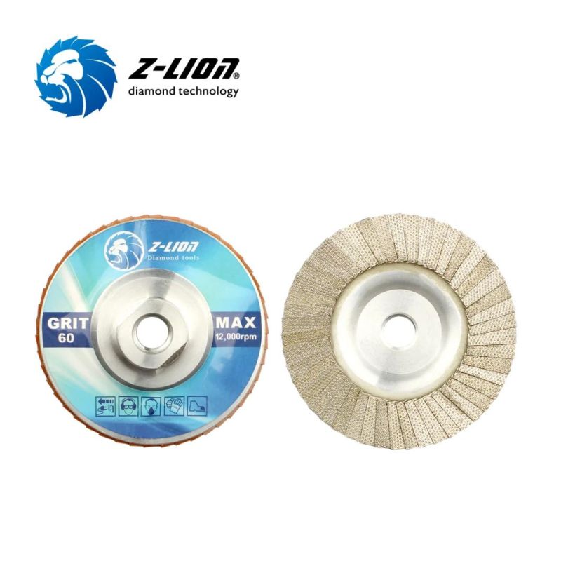 Diamond Stone Polishing Tool Aluminum Flap Grinding Wheel with Threaded Arbor