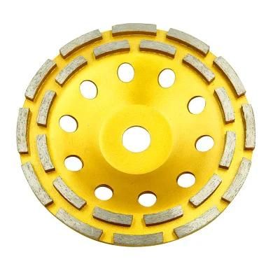 7 Inch Concrete Double Row Diamond Grinding Cup Wheel for Angle Grinder