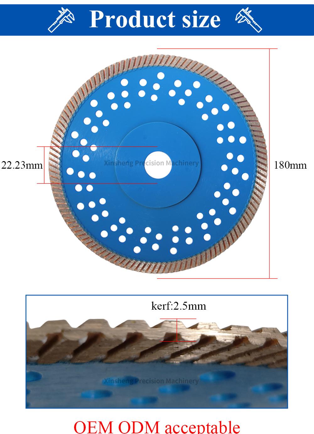 Hot Pressed Circular Turbo Diamond Saw Blade for Cutting Concrete Marble and Granite