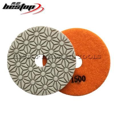 4 Inch 100mm Dry Wet Stone Diamond Flexible Polishing Pad for Granite/Marble/Quartz/Concrete