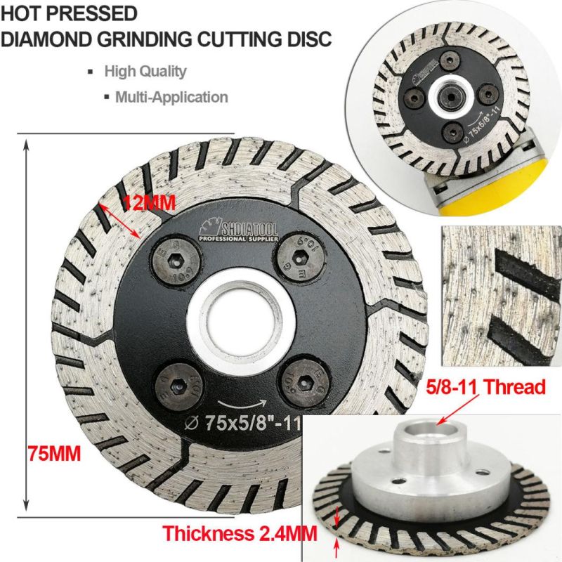 Diamond Cutting Grindng Disc Saw Blade Dual Blade Cut Grind Sharpen Granite Marble Concrete