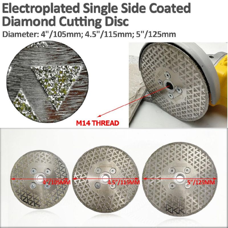 Electroplated Single Side Coated Diamond Cutting and Grinding Discs for Tile & Marble