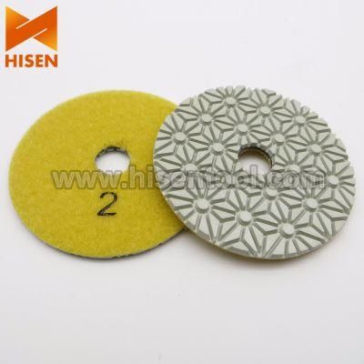 100mm 3 Steps Diamond Wet Polishing Pads for Granite, Terrazzo Stone