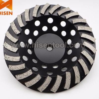 7&quot; Spiral Pattern Diamond Cup Wheel for Concrete with 24 Segments