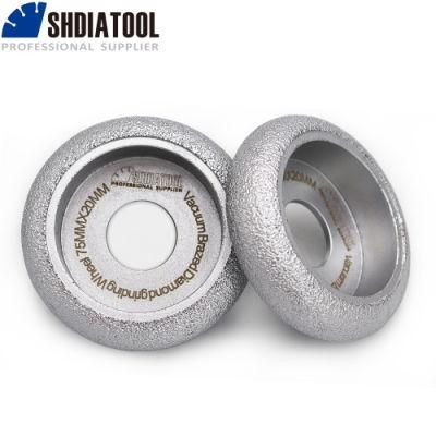 3&quot;/75mm Vacuum Brazed Diamond Convex Wheel Profile Grinding Wheel for Marble Granite Quartz Ceramics Artificial Stone Glass