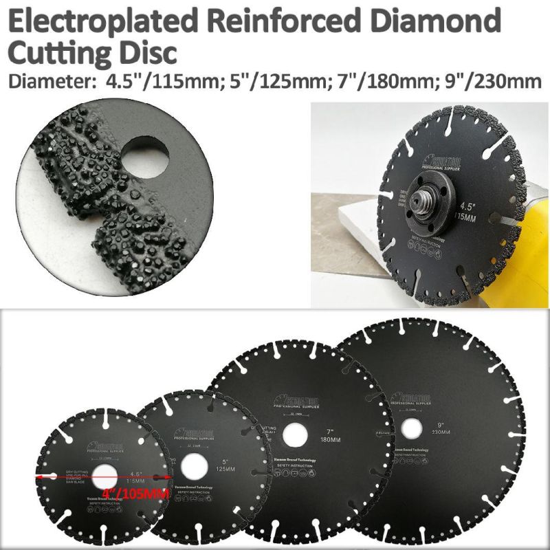 Shdiatool 4.5′′ 5′′ 7′′ 9′′ Vacuum Brazed Diamond Blade for All Purpose