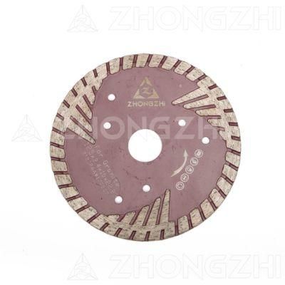 Diamond Sintered Bevel Turbo Blade with Protecting Teeth for Stone Cutting