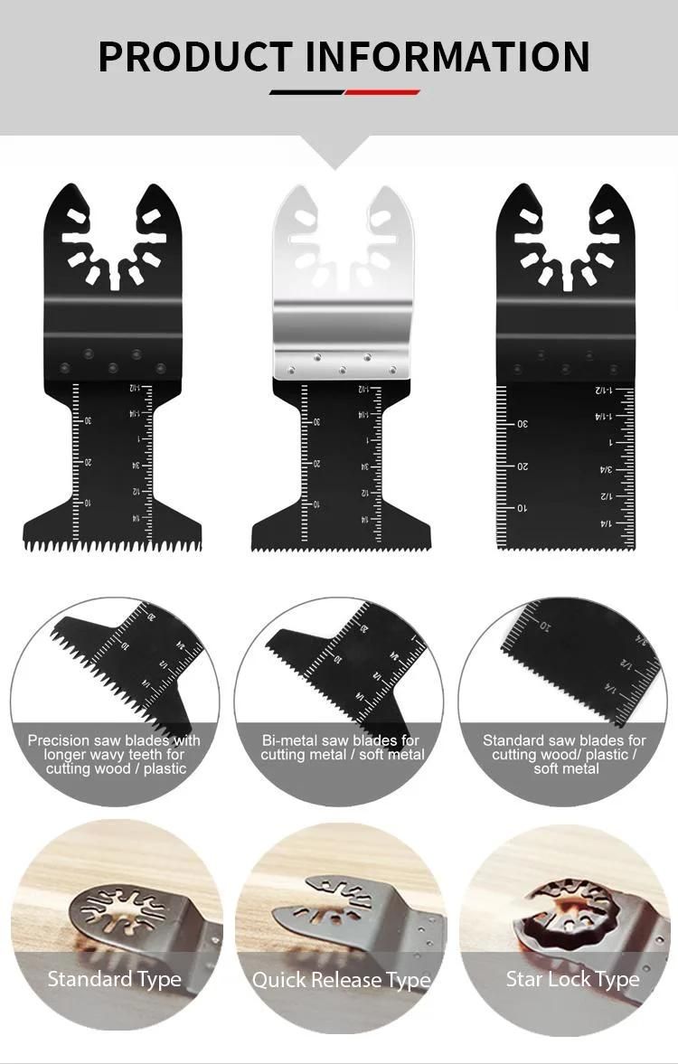 65X40mm Bim Oscillating Multi Tool with Closed Connection for Cutting Metal and Wood Saw Blades