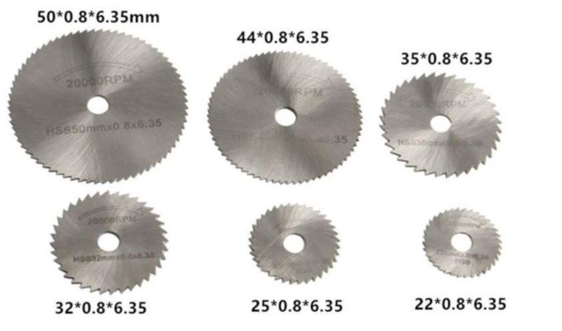 HSS Mini Circular Saw Blade with 6 PCS Set with Streight Shank Mandrel