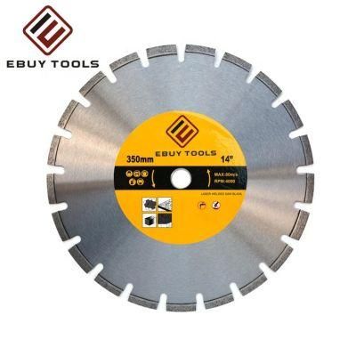 350mm 14&quot; Laser Welded Segment Diamond Saw Blade Welding Cutting Disc for Reinforced Granite Block Concrete